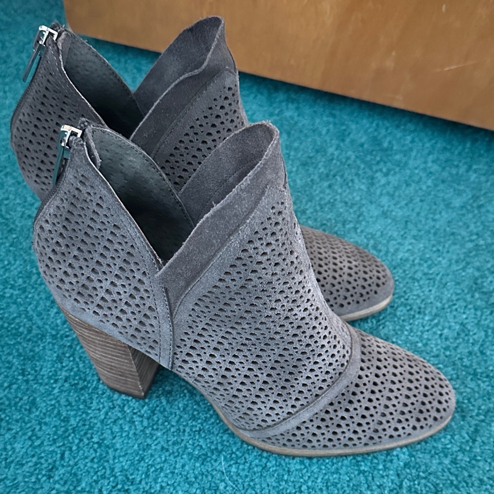 Vince Camuto Flunna Greystone Perforated Heeled Boots